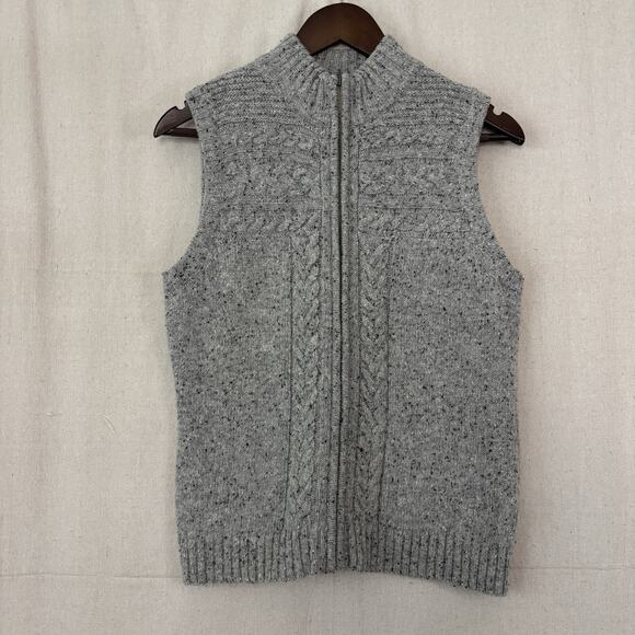 Orvis Womens Fishermen Coastal Wool Blend Cable Knit Sweater Vest Size M Neutral - Picture 1 of 8